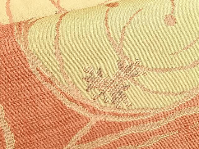 平和屋着物◎六通柄袋帯 翔織 花丸文 正絹 逸品 BAAK1176du