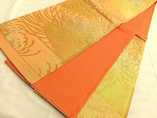平和屋着物◎六通柄袋帯 乱菊 金銀糸 正絹 逸品 BAAL0526du