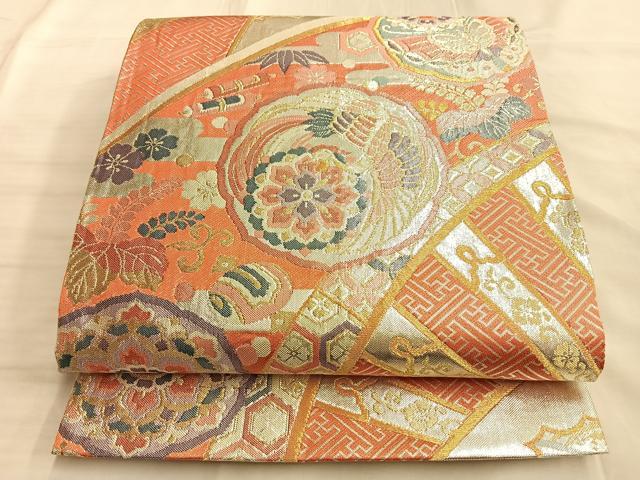 平和屋着物◎九百佐賀錦 六通柄袋帯 夢路 金銀糸 正絹 逸品 BAAL0528du