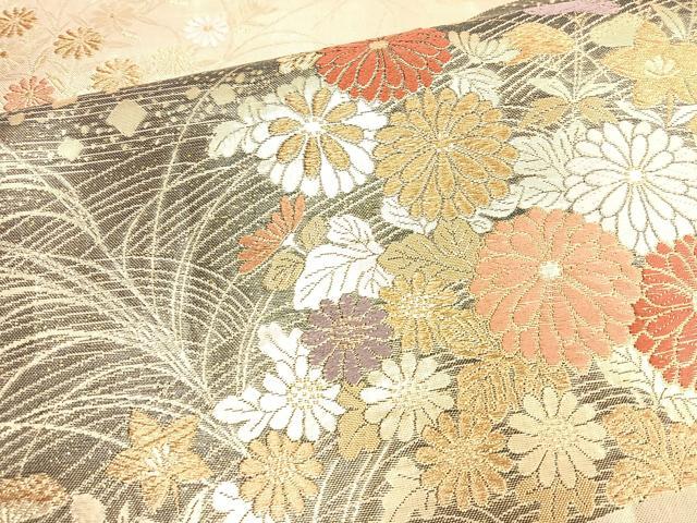 平和屋着物◎六通柄袋帯 九百佐賀錦 蒔絵 金糸 正絹 逸品 BAAL7880cm