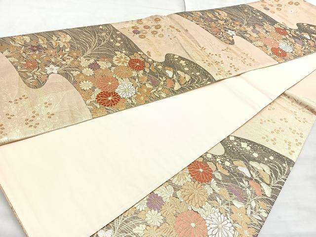平和屋着物◎六通柄袋帯 九百佐賀錦 蒔絵 金糸 正絹 逸品 BAAL7880cm