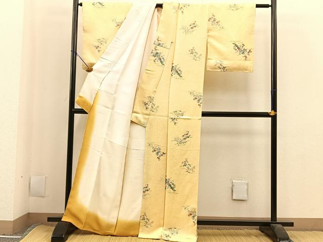 平和屋着物■上質な小紋 雲隠れ風景花文 正絹 逸品 未使用 BAAL8318pm