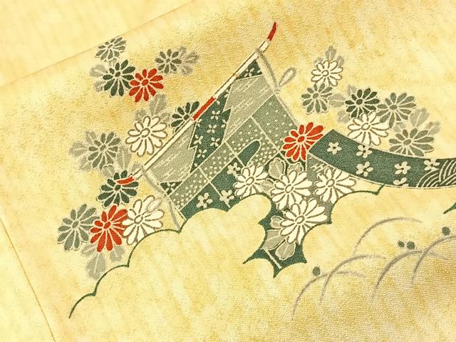 平和屋着物■上質な小紋 雲隠れ風景花文 正絹 逸品 未使用 BAAL8318pm