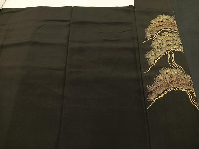 平和屋着物■豪華黒留袖 駒刺繍 風景文 金彩 正絹 逸品 BAAL8994ev