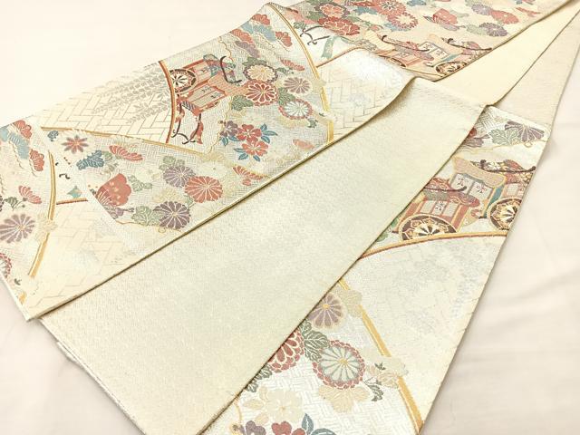 平和屋着物◎九百佐賀錦 六通柄袋帯 王朝華宝織 金銀糸 正絹 逸品 BAAM0005if