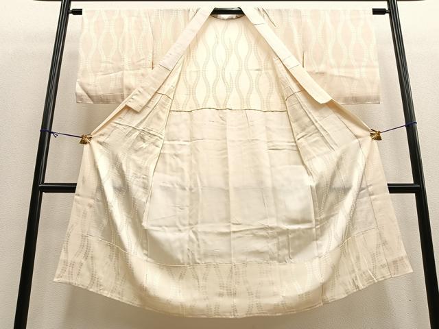 平和屋着物■長襦袢 無双仕立て 草葉立涌地紋 正絹 逸品 BAAM0942gt