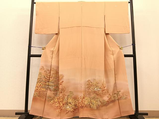 平和屋着物■豪華色留袖 手描き 名所風景 暈し染め 正絹 逸品 BAAM1050gt