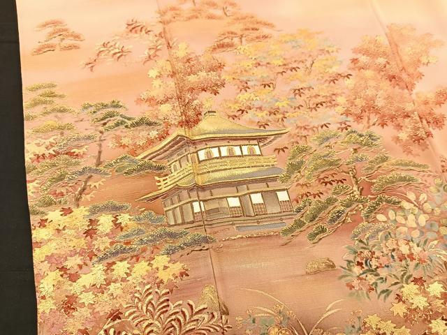 平和屋着物■豪華色留袖 手描き 名所風景 暈し染め 正絹 逸品 BAAM1050gt