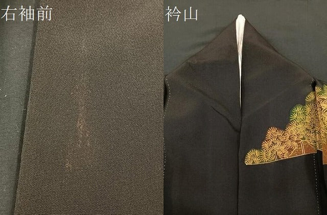 平和屋着物■豪華黒留袖 駒刺繍 樹林文 金彩 正絹 逸品 BAAM1396ui
