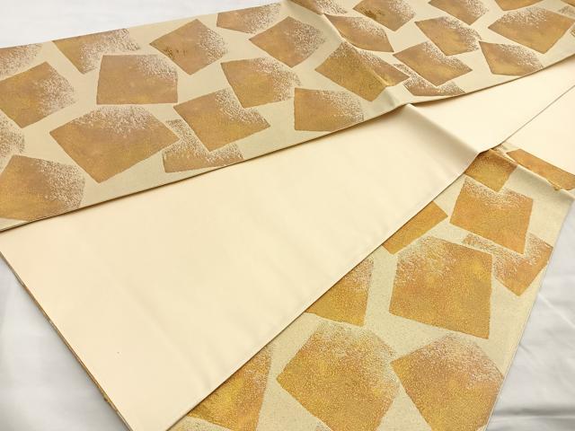 平和屋着物◎六通柄袋帯 色紙重ね 金糸 正絹 逸品 BAAM1501ea