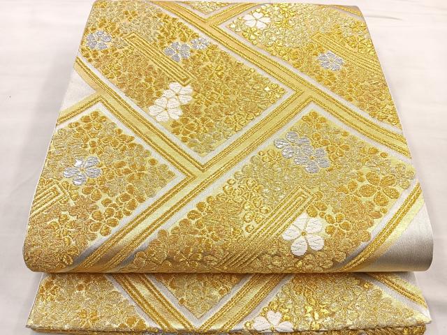 平和屋着物◎六通柄袋帯 唐織 花尽し 金銀糸 正絹 逸品 BAAM2561ea
