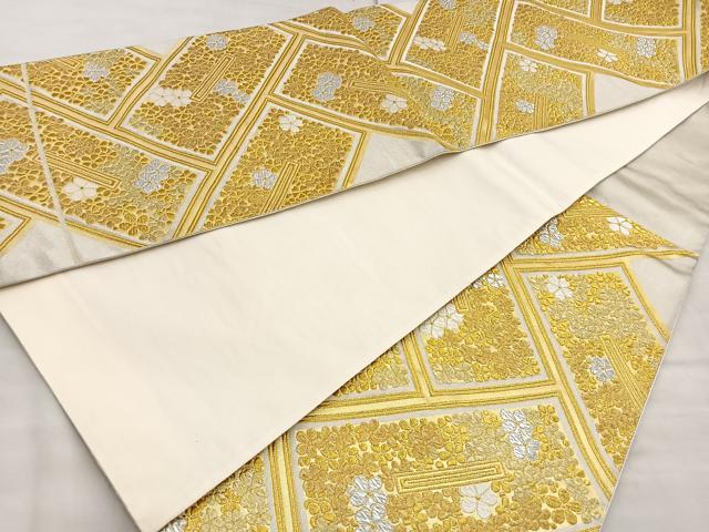 平和屋着物◎六通柄袋帯 唐織 花尽し 金銀糸 正絹 逸品 BAAM2561ea