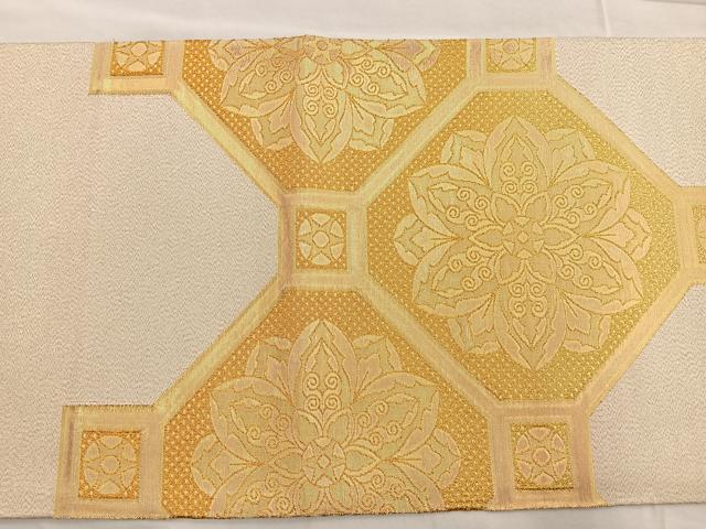 平和屋着物◎太鼓柄袋帯 蜀江正倉院文 金糸 正絹 逸品 BAAM2595ea