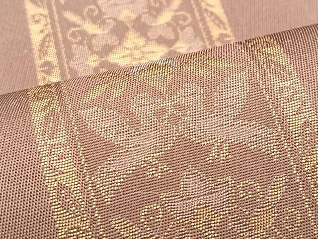 平和屋着物●六通柄袋帯 名物裂間道 金糸 正絹 逸品 BAAM2711ea