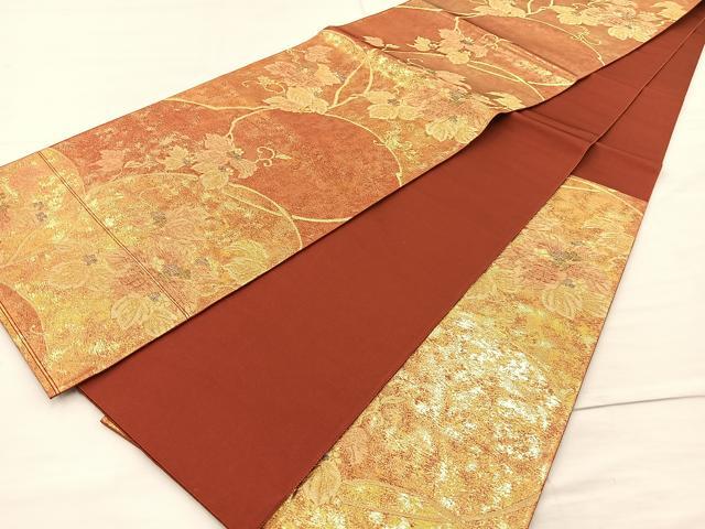 平和屋着物◎六通柄袋帯 花唐草文 金糸 正絹 逸品 BAAM4827if