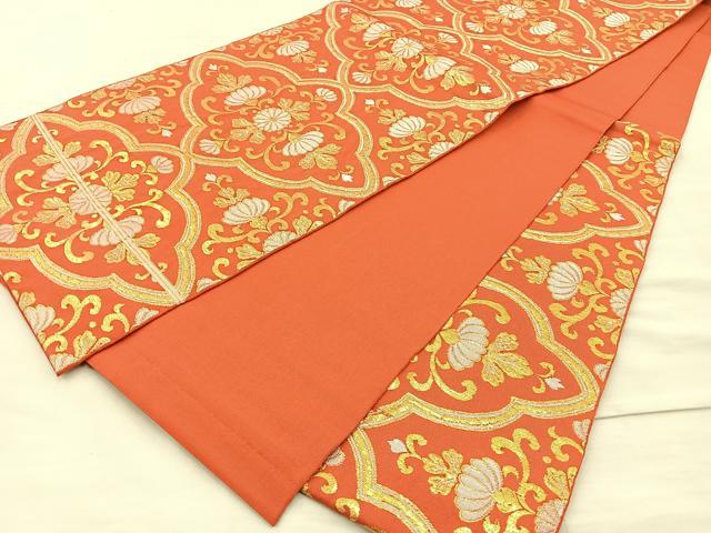 平和屋着物◎六通柄 本袋帯 飾花文 金銀糸 正絹 逸品 BAAM4830if
