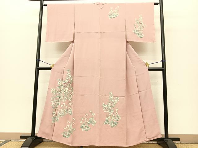 平和屋着物■訪問着 草花文 暈し染め 金彩 鬼しぼ縮緬 三越扱い 正絹 逸品 BAAM5006sa