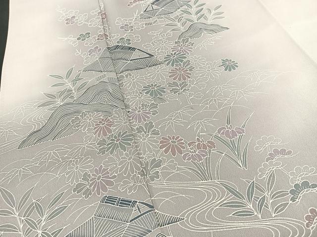 平和屋着物■訪問着 草花風景文 暈し染め 正絹 逸品 BAAM5013sa