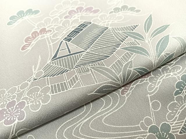 平和屋着物■訪問着 草花風景文 暈し染め 正絹 逸品 BAAM5013sa
