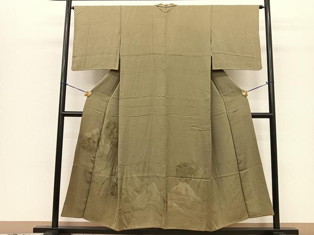 平和屋着物□訪問着 スワトウ刺繍 遠山草花文 正絹 逸品 BAAM5132sa 平和屋着物□訪問着 スワトウ刺繍 遠山草花文 正絹 逸品 BAAM5132sa