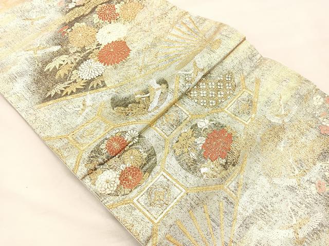平和屋着物◎九百佐賀錦 六通柄袋帯 唐織 蒔絵 金糸 正絹 逸品 BAAM5618if