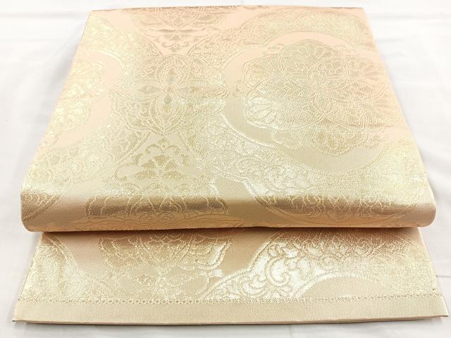 平和屋着物◎六通柄 本袋帯 花唐草文 金糸 正絹 逸品 BAAM6589cm