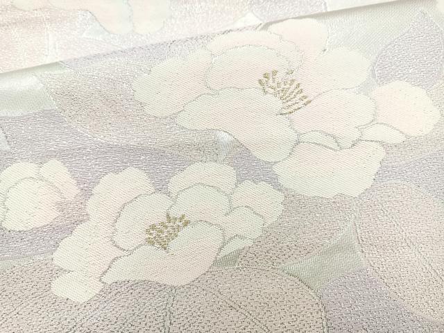 平和屋着物◎六通柄袋帯 草花文 金銀糸 正絹 逸品 BAAM6654cm