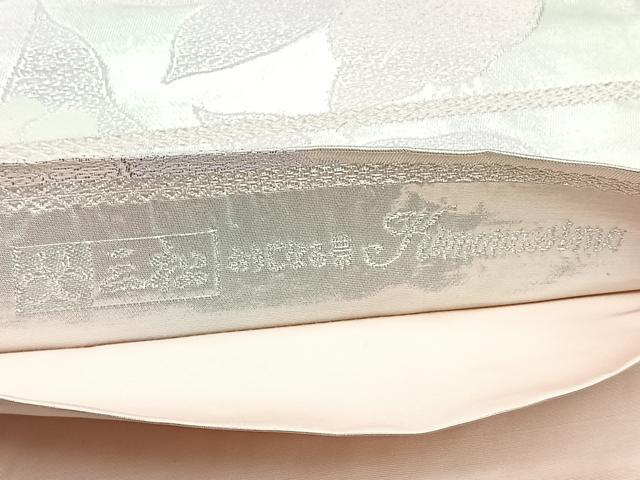 平和屋着物◎六通柄袋帯 草花文 金銀糸 正絹 逸品 BAAM6654cm