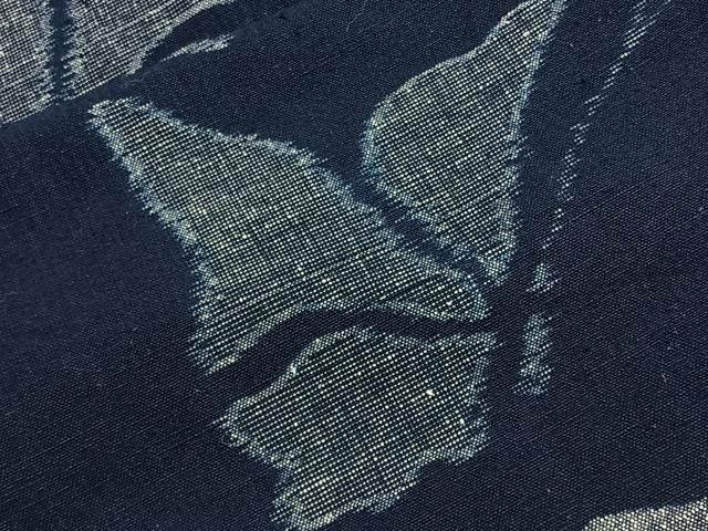 平和屋着物▽久留米絣 単衣 綿 舞蝶文 逸品 BAAM7883pm
