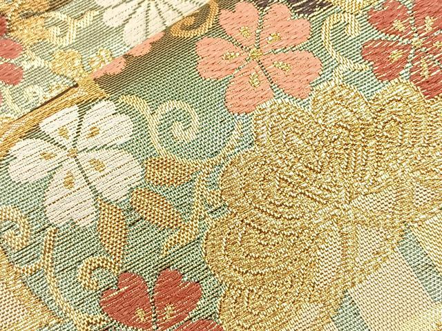 平和屋着物■六通柄袋帯 唐織 松竹梅 金糸 正絹 逸品 BAAM7981if