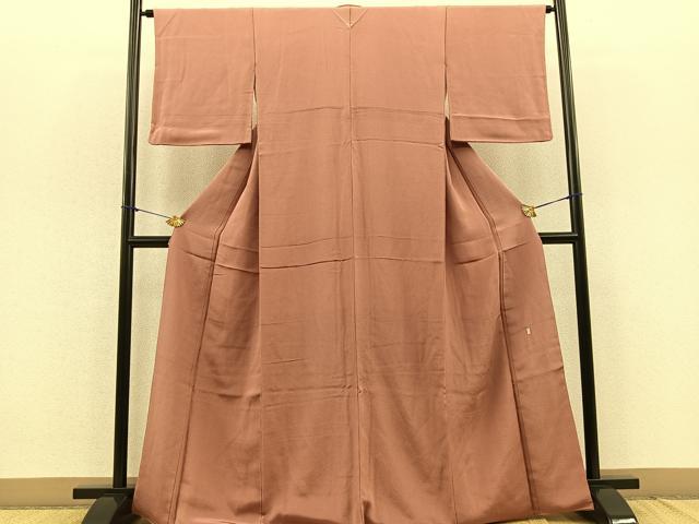 平和屋着物●加賀友禅の巨匠 初代 由水十久監修 色無地 曙色 鬼しぼ縮緬 正絹 逸品 BAAM9460gt