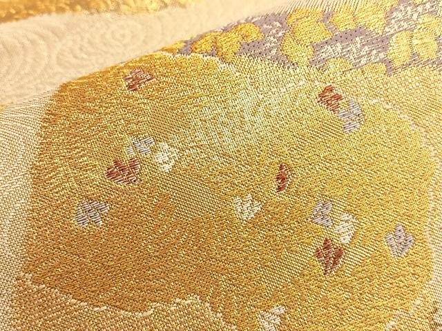 平和屋着物■六通柄袋帯 若松葉有職文様 金糸 正絹 逸品 BAAN0340du
