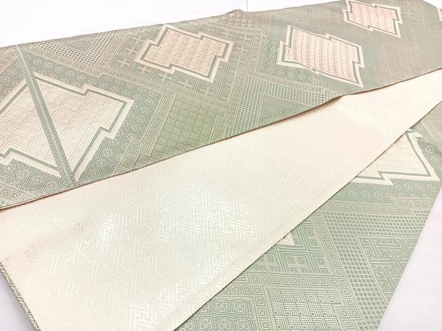平和屋着物◎佐賀錦 全通柄袋帯 松皮菱 金糸 正絹 逸品 BAAN2108cm