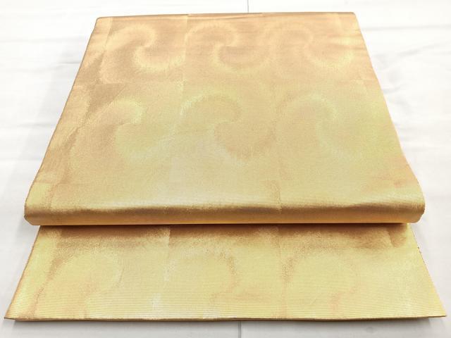 平和屋着物◎六通柄袋帯 箔あそび 金糸 正絹 逸品 BAAN2195cm