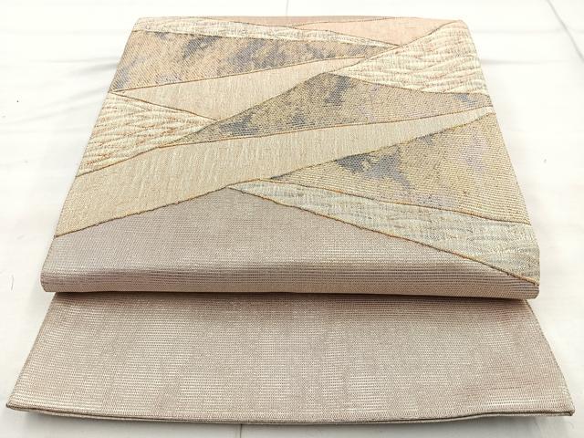 平和屋着物◎太鼓柄袋帯 切嵌文様 金糸 正絹 逸品 BAAN5108cm