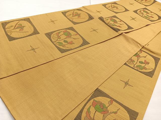 平和屋着物◎西陣 六通柄袋帯 色紙花文 正絹 逸品 BAAN5118cm
