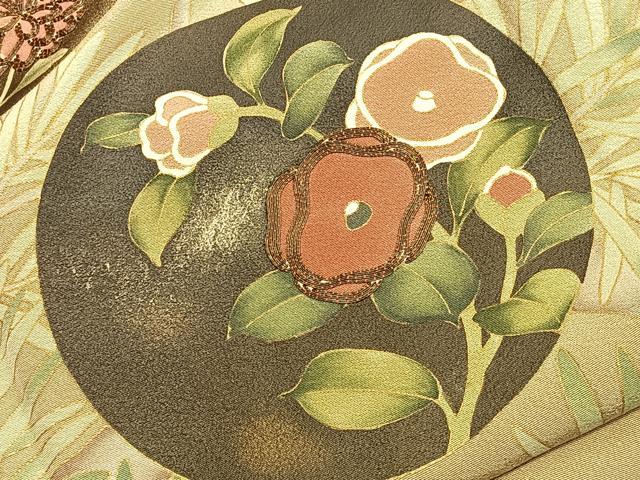 平和屋着物●豪華色留袖 駒刺繍 花丸文 金彩 正絹 逸品 BAAN8744pm