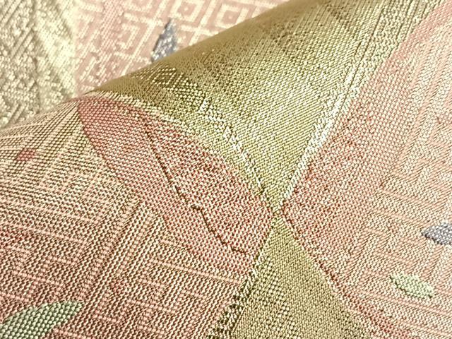 平和屋着物◎佐賀錦 六通柄袋帯 舞蝶文 銀糸 正絹 逸品 BAAN8993du