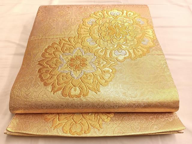 平和屋着物◎六通柄袋帯 宝相華 金銀糸 正絹 逸品 BAAO0054du