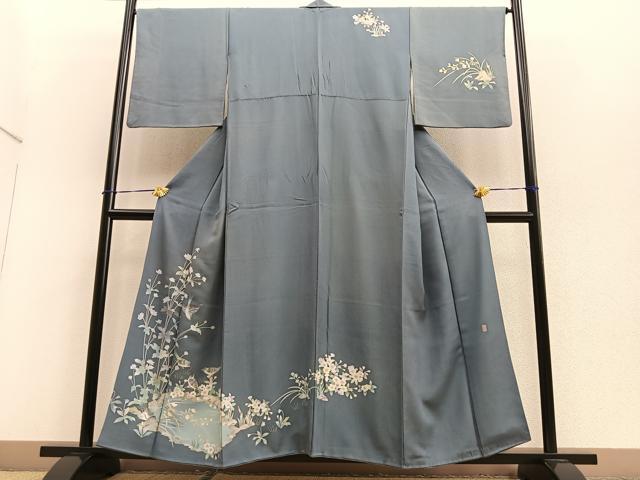 平和屋着物■訪問着 作家物 花鳥文 正絹 逸品 BAAO0171ev