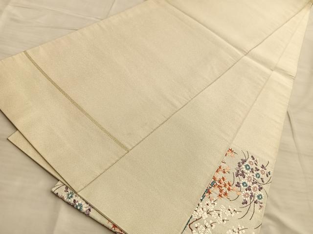 平和屋着物◎太鼓柄袋帯 唐織 遠山風景文 金糸 正絹 逸品 BAAO0428du