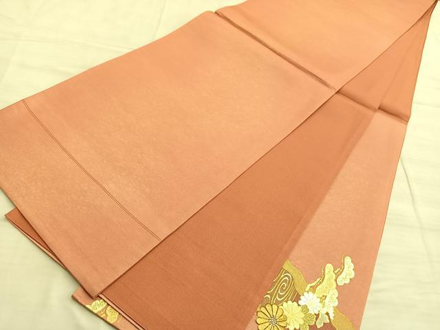平和屋着物◎太鼓柄袋帯 駒刺繍 道長流水草花文 金彩 正絹 逸品 BAAO0473du