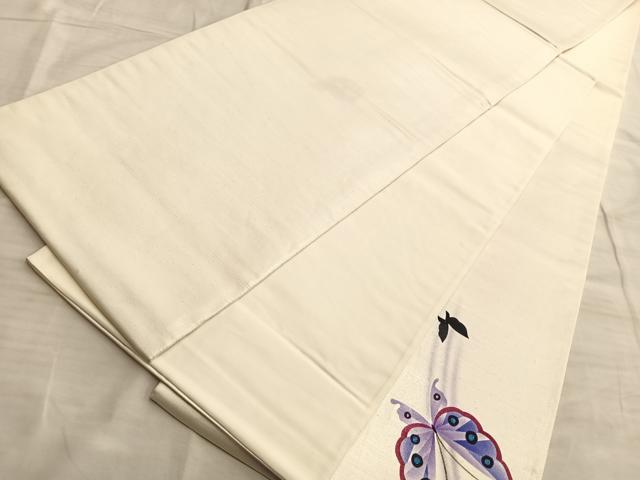 平和屋着物◎太鼓柄袋帯 舞蝶市松文 銀糸 正絹 逸品 BAAO0485du
