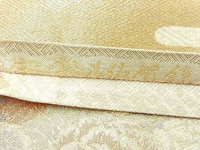 平和屋着物◎宝舞本佐賀錦 六通柄袋帯 九百錦 地紙重ね吉祥文 金糸 正絹 逸品 BAAO0701cm