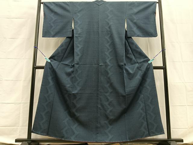 平和屋着物■上質なお召 間道 正絹 逸品 BAAO1244xa