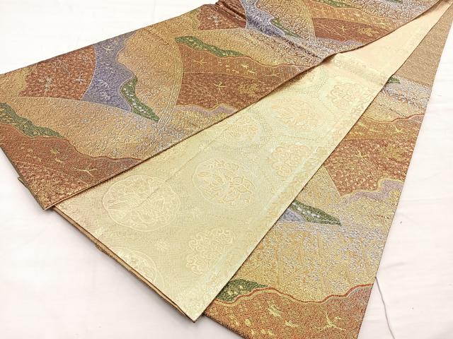 平和屋着物◎佐賀錦 六通柄袋帯 元禄唐草文様 金銀糸 正絹 逸品 BAAO3140if