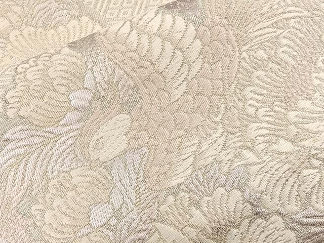 平和屋着物◎六通柄袋帯 唐織 鳳凰花文 銀糸 正絹 逸品 BAAO3455if