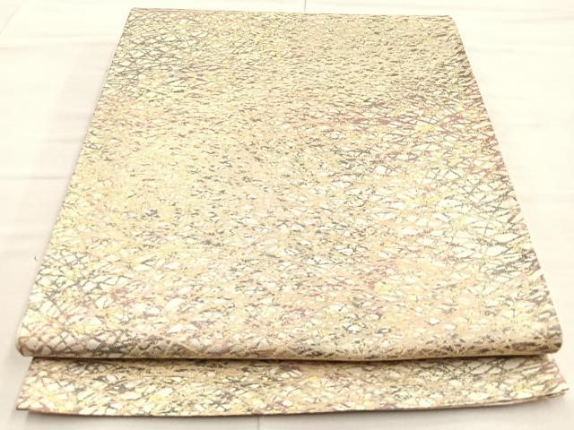 平和屋着物◎西陣 六通柄袋帯 箔散らし 金銀糸 正絹 逸品 BAAO3468if