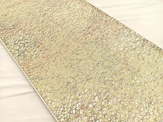 平和屋着物◎西陣 六通柄袋帯 箔散らし 金銀糸 正絹 逸品 BAAO3468if