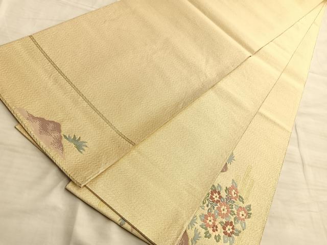 平和屋着物◎太鼓柄袋帯 向かい鳥花文 金糸 正絹 逸品 BAAO8559du